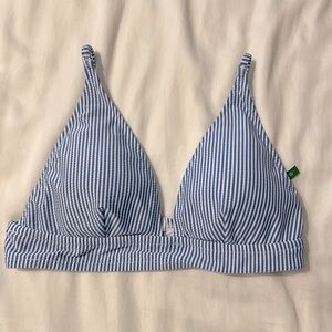 J.Crew. French bikini top in seersucker stripe. Size medium.